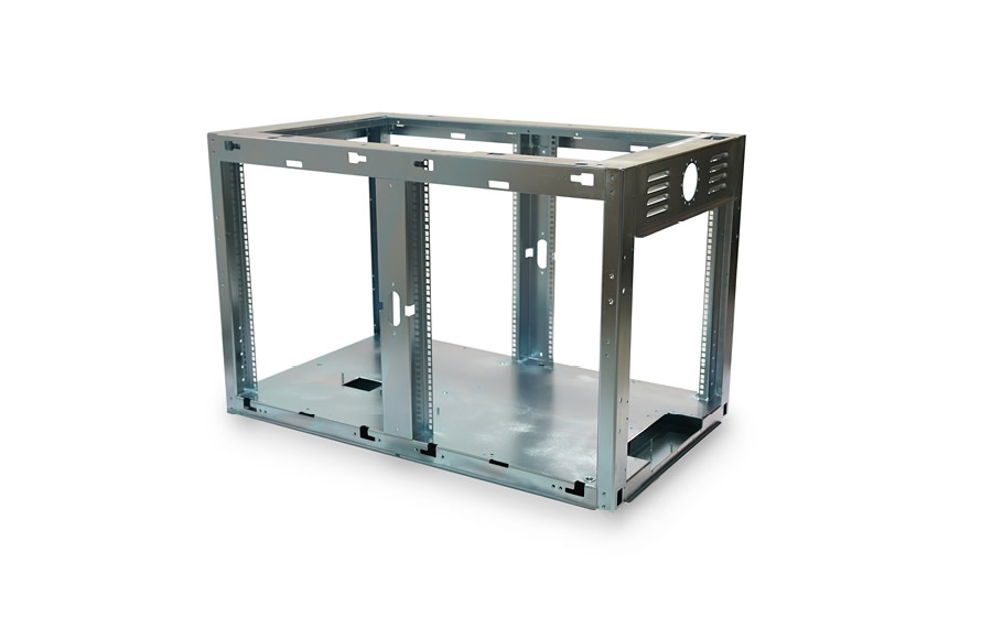 A steel frame for an enclosure